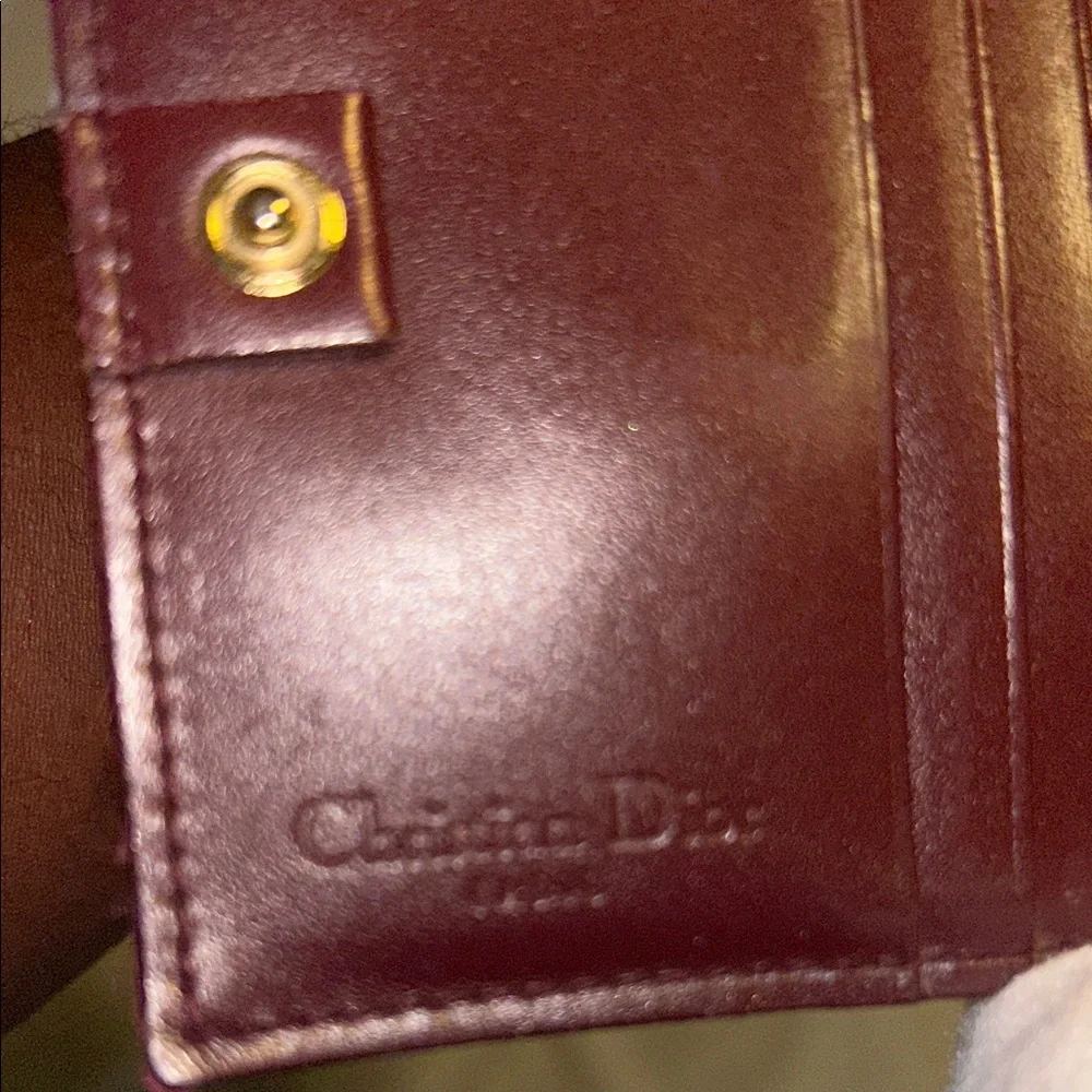 VINTAGE Christian Dior Burgundy Oblique Trotter Saddle Compact Wallet - Picture 7 of 7